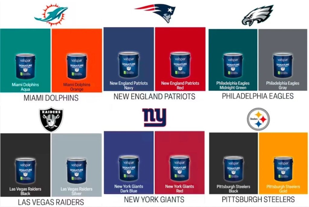 Most Popular NFL Team Paint Colors. A series of coffee inspired paint colors.