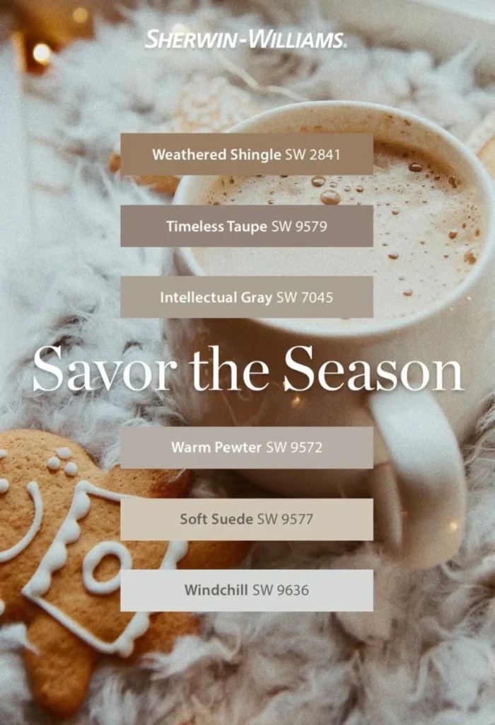 Winter Inspired Hot Cocoa Paint Colors.