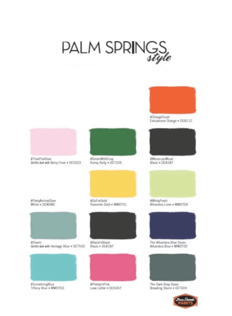Palm Springs Inspired Colors