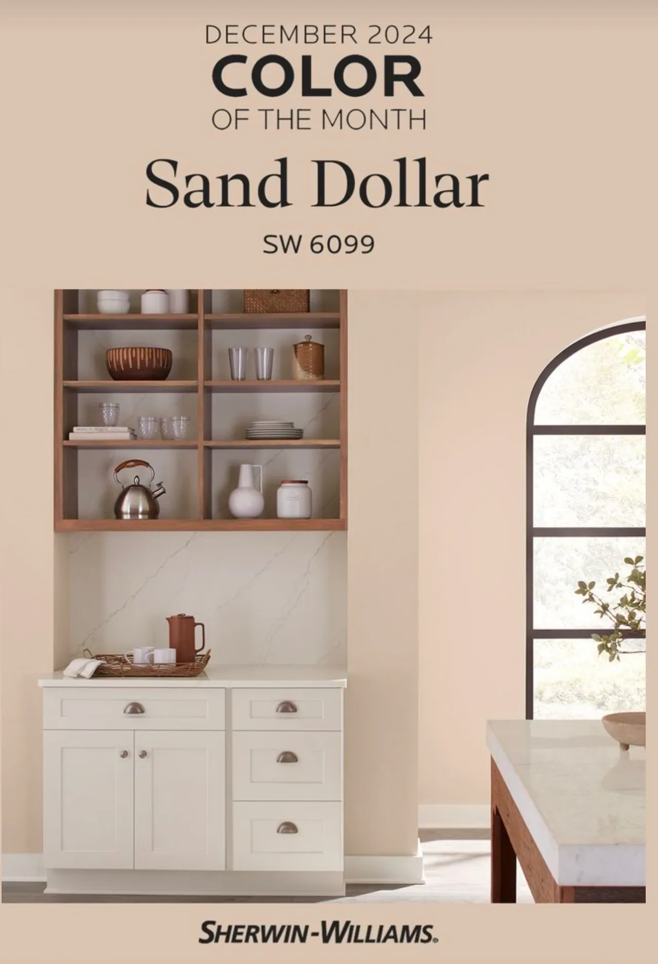 Sherwin Williams December 2024 Color of the Month Sand Dollar SW 6099