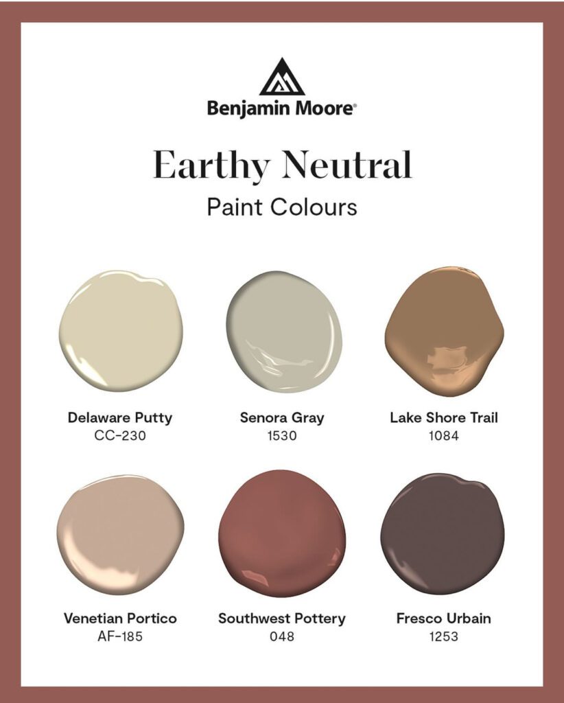 Benjamin Moore Earthy Neutral Paint Colors.