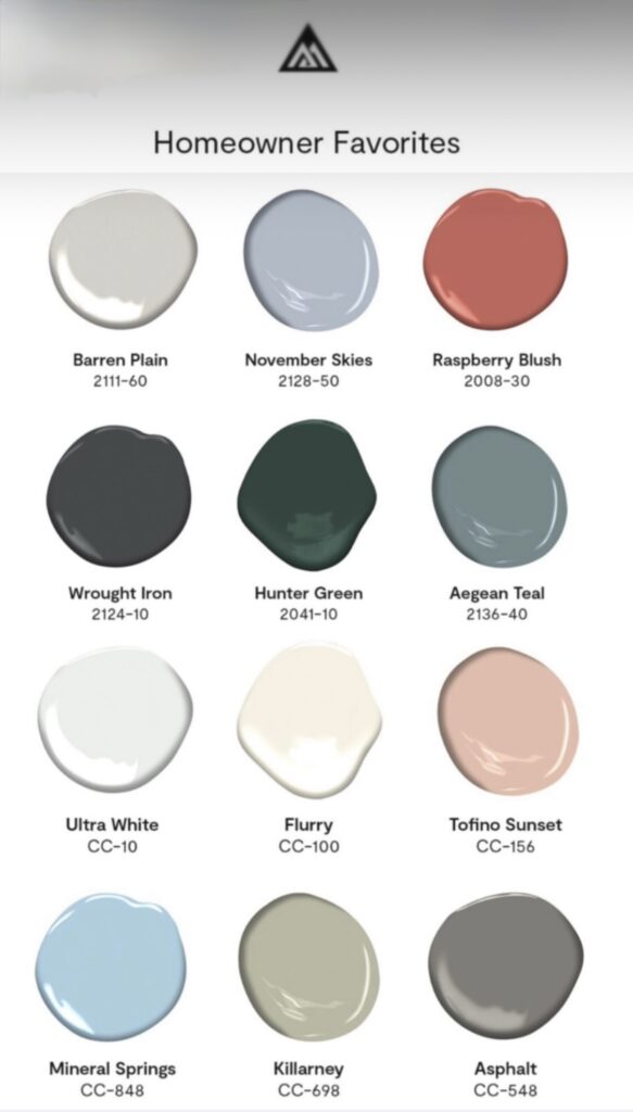Benjamin Moore Homeowner Favorite House Colors