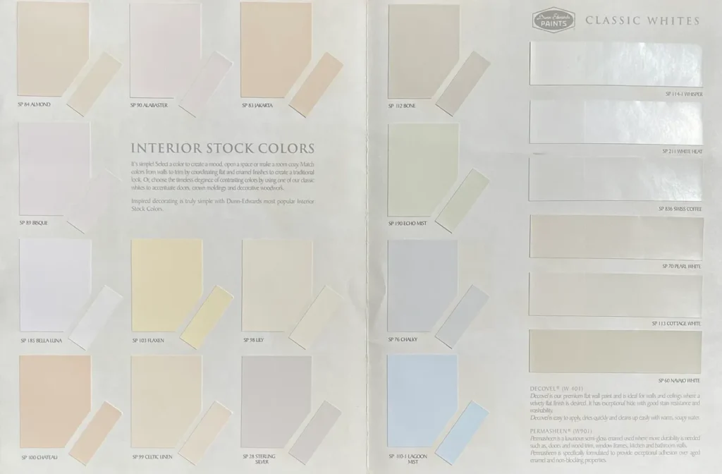 2000 Dunn Edwards Interior Color Chart.