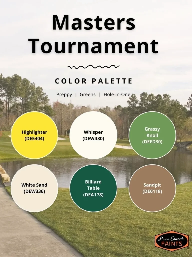 Dunn Edwards Masters Tournament Golf Inspired Paint Colors.