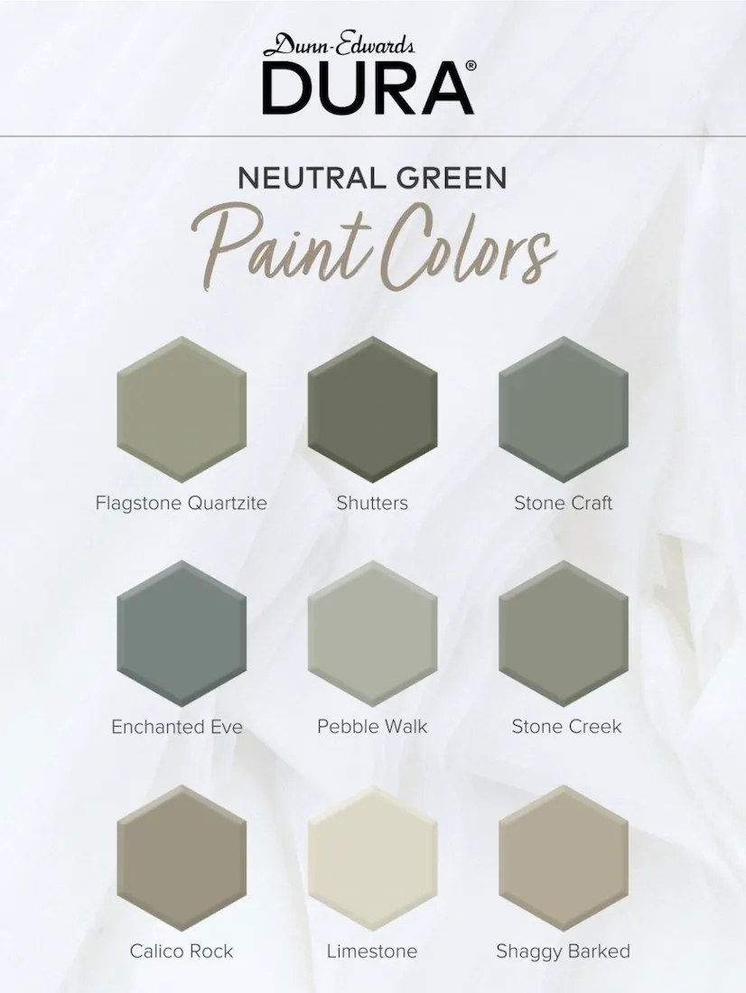 Dunn Edwards Dura Neutral Green Paint Colors.