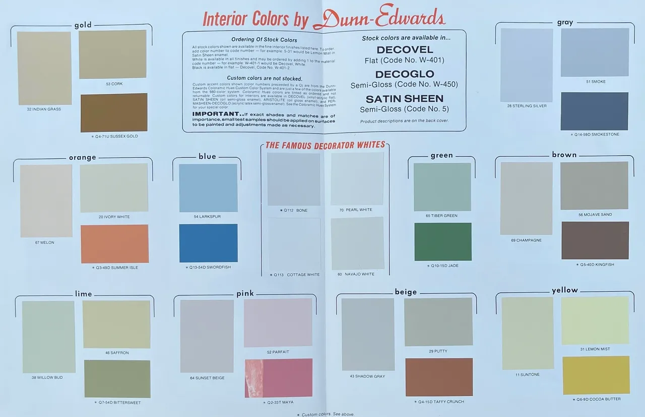 1980's Dunn Edwards Interior Colors.