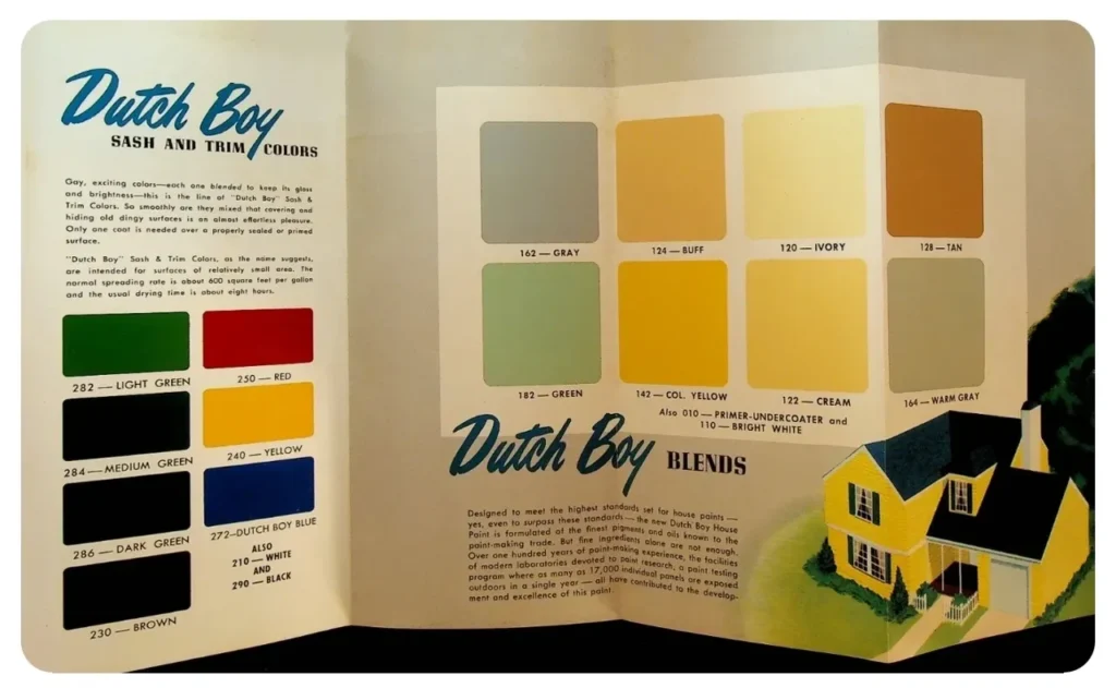 1950 Dutch Boy Vintage Exterior Color Chart