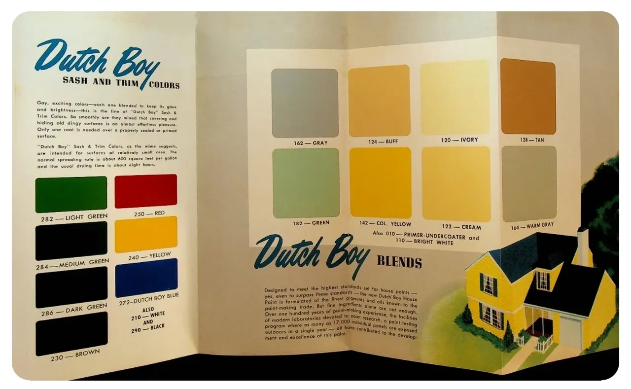 1950 Dutch Boy Vintage Exterior Color Chart