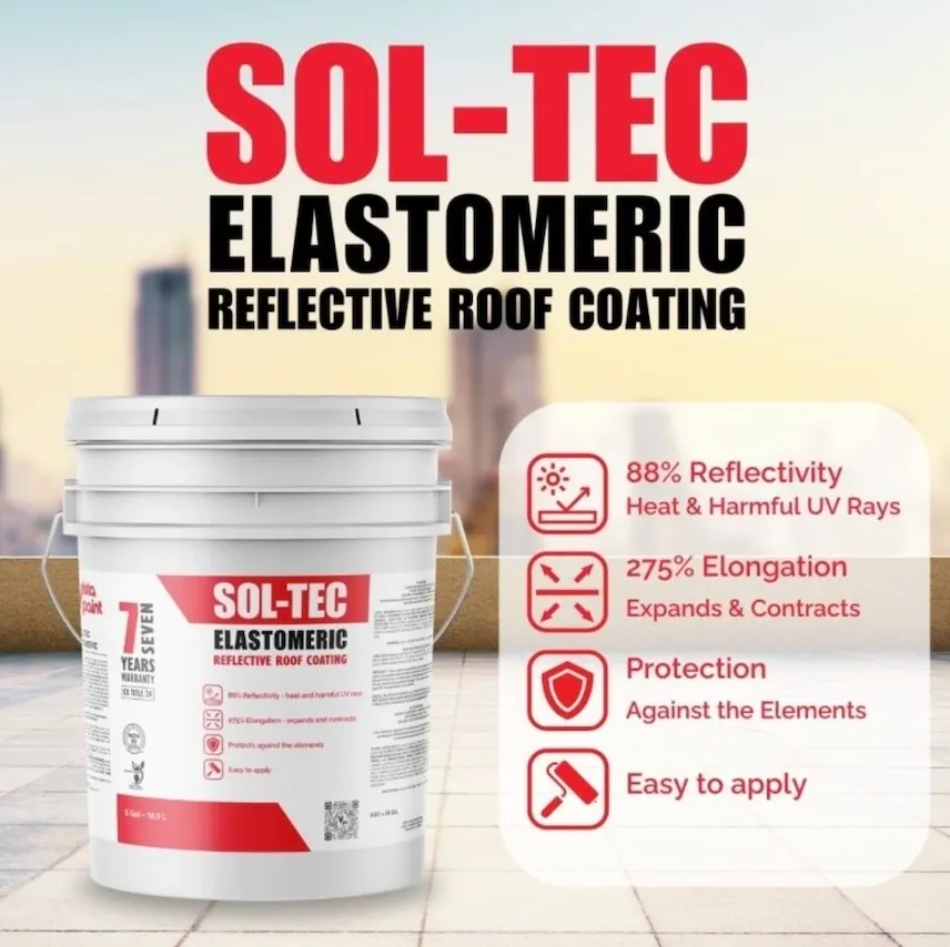 Elastomeric Reflective Roof Coating.