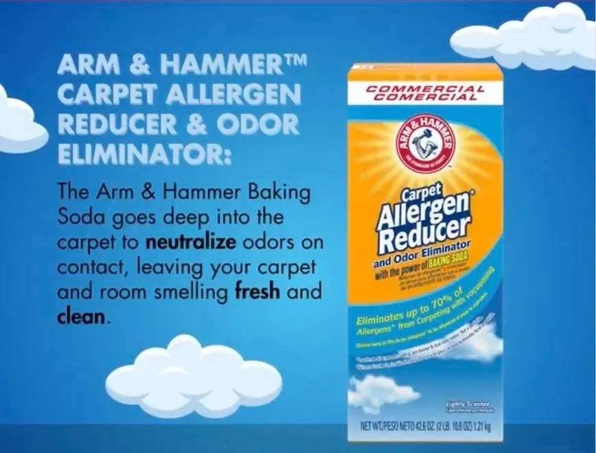 Arm & Hammer Carpet Odor Eliminator.