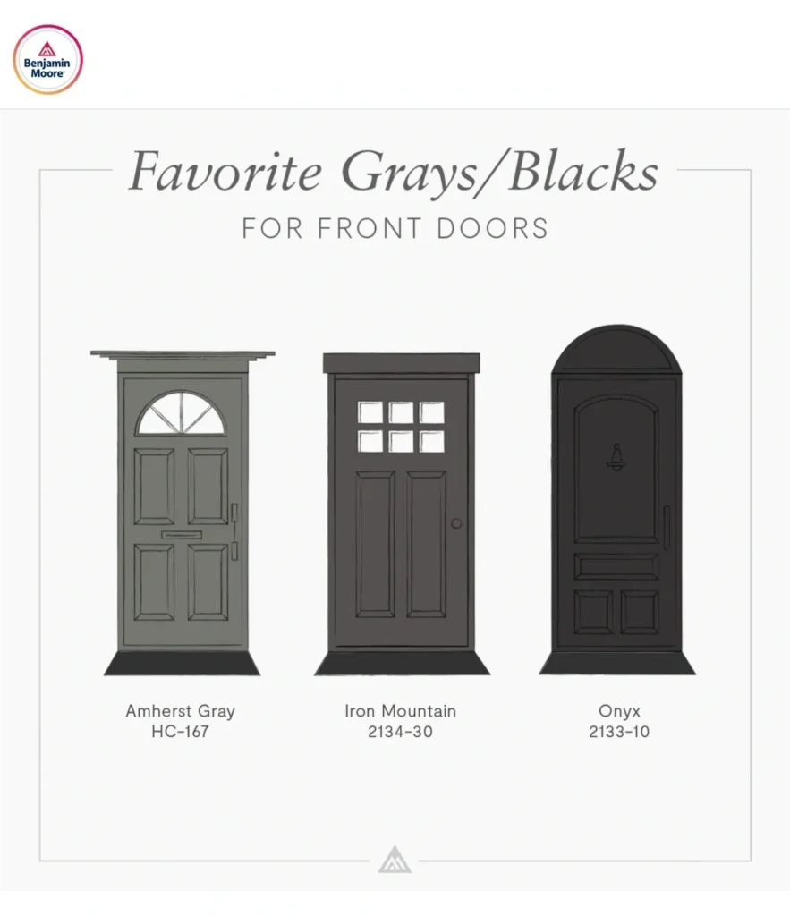 benjamin Moore Favorite Gray and Black Front Door Colors.