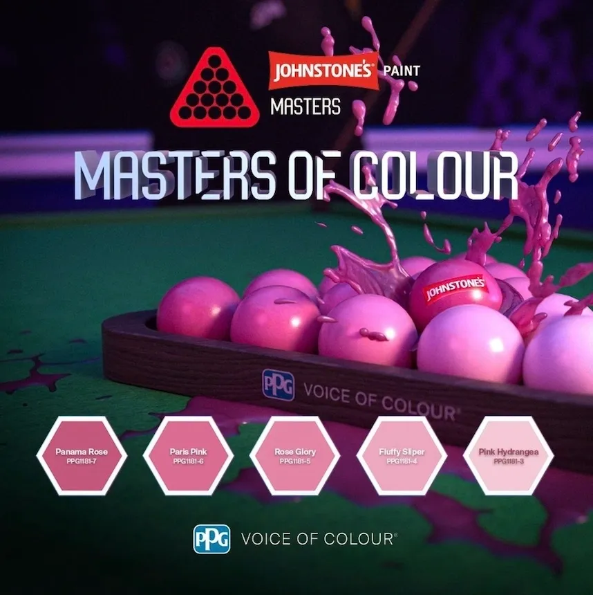 PPG Snooker Inspired Pink Paint Colors.