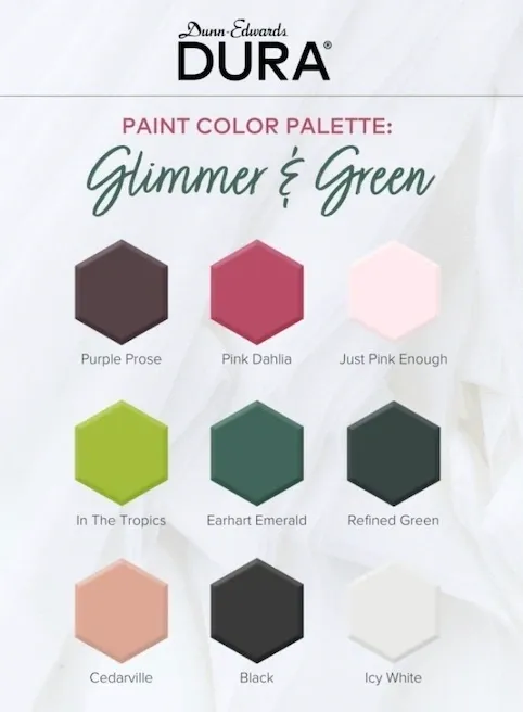 Glimmer & Green Color Palette.