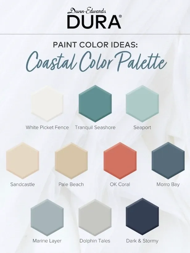 Dunn Edwards Dura Coastal Paint Color Palette.