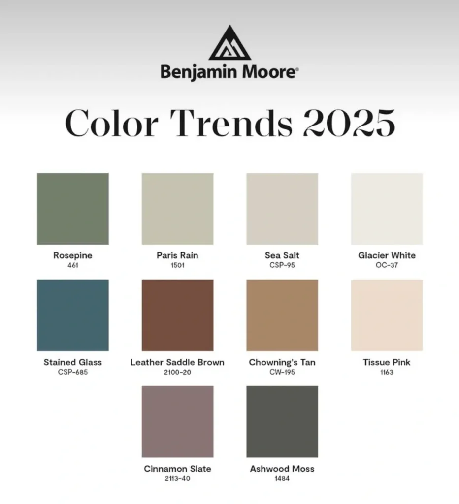 Benjamin Moore 2025 Color Trends.