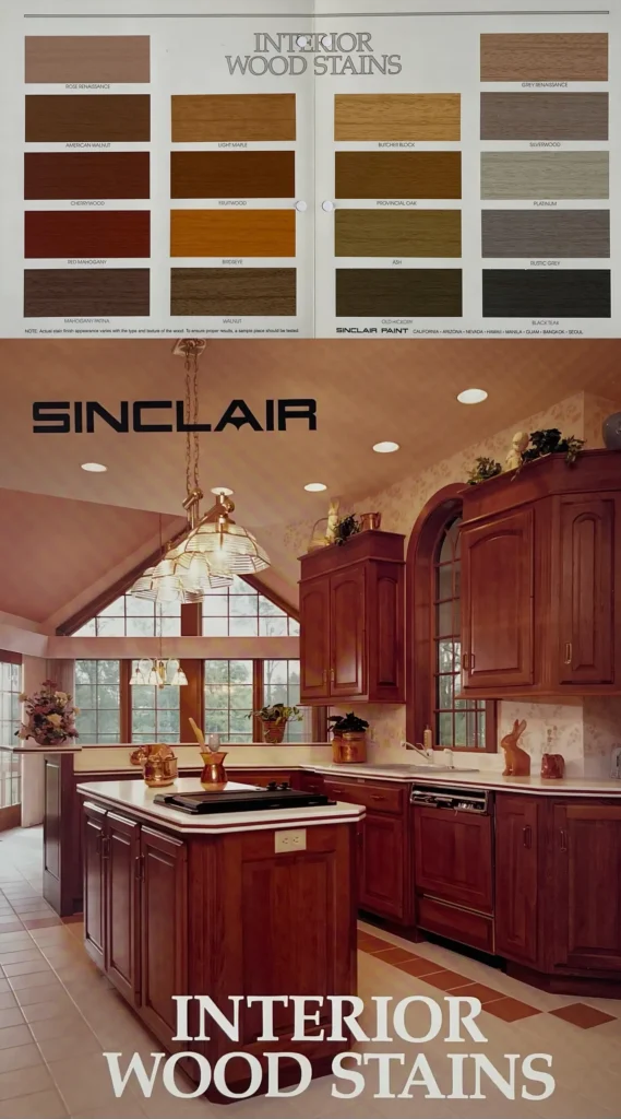 1980's Interior Wood Stain Color Chart.